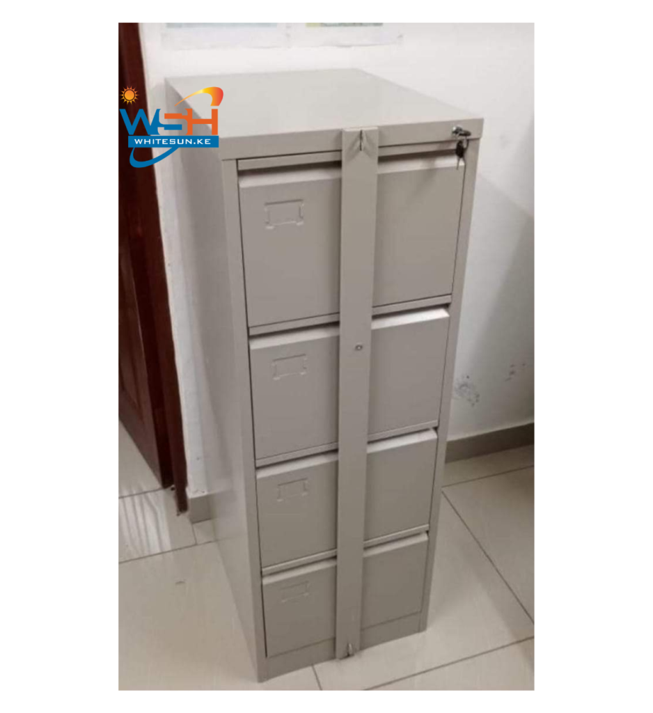 Four-Drawer Metal Cabinet with Security Bar – Secure and organized storage solution