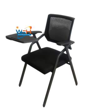 Black Mesh Office Chair with Writing Tablet