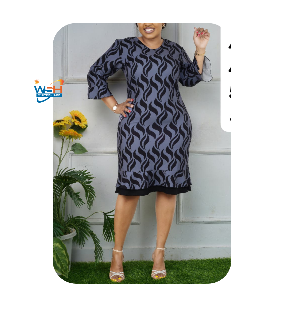 Classy Dress Blue and black patterned