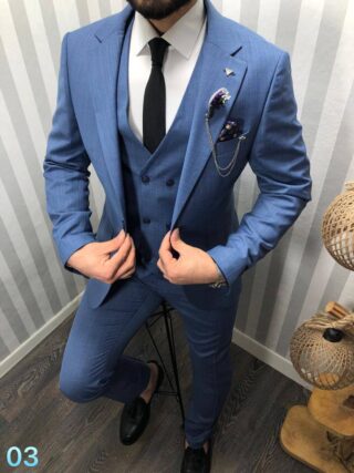 Slim Fit Bernardo Cavalli Dusky Blue Suit