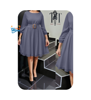 Classy Flared Belted Dress