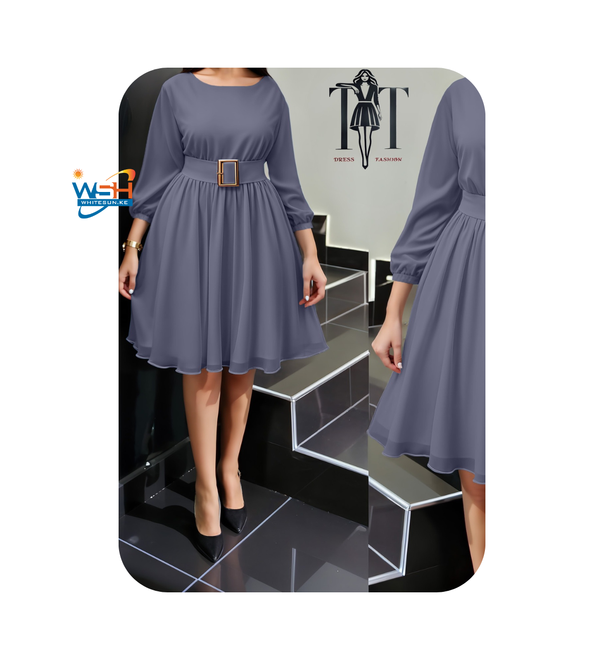 Classy Flared Belted Dress