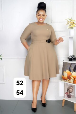 Classic Taupe A-line Dress
