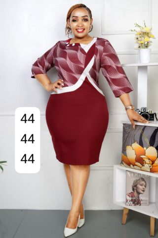 Red Dress with a Patterned White and Red Top