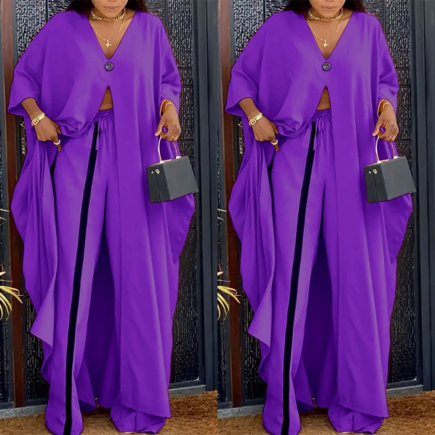 Purple kimono and trouser