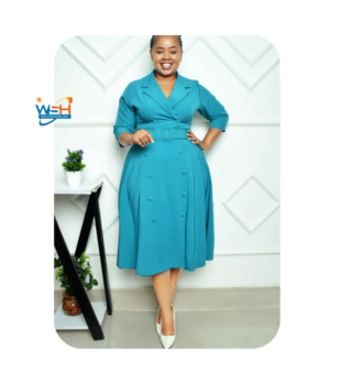 Elegant Azure Midi Dress