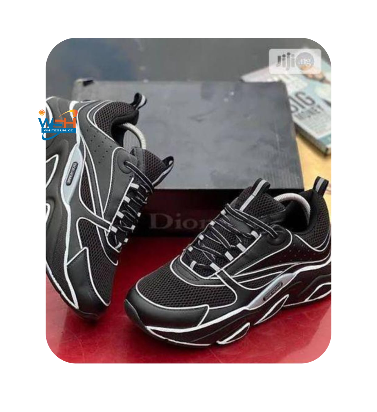 Stylish Dior Black Mesh Sneakers with Reflective Accents