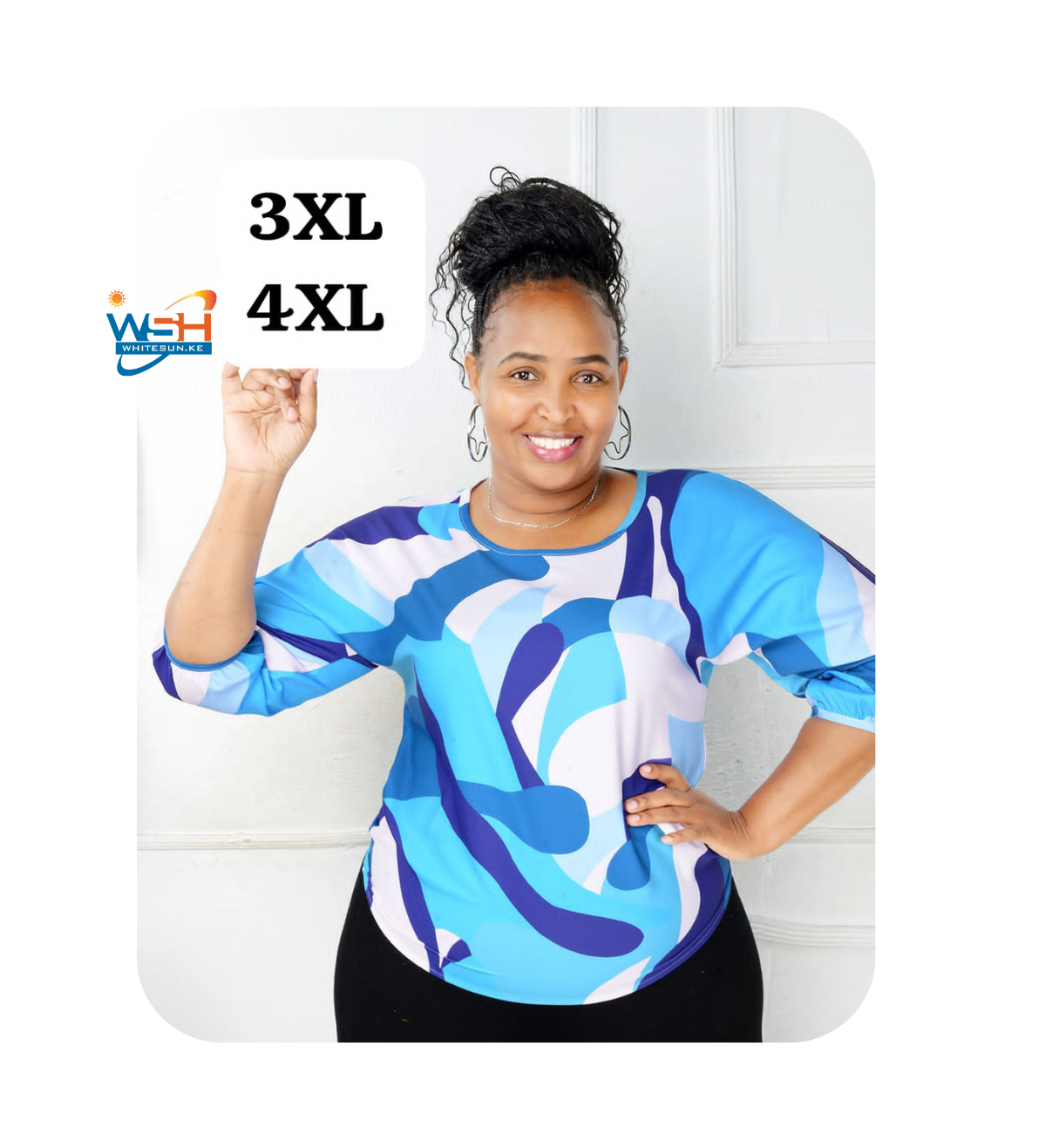 Azure Patterned Casual Top