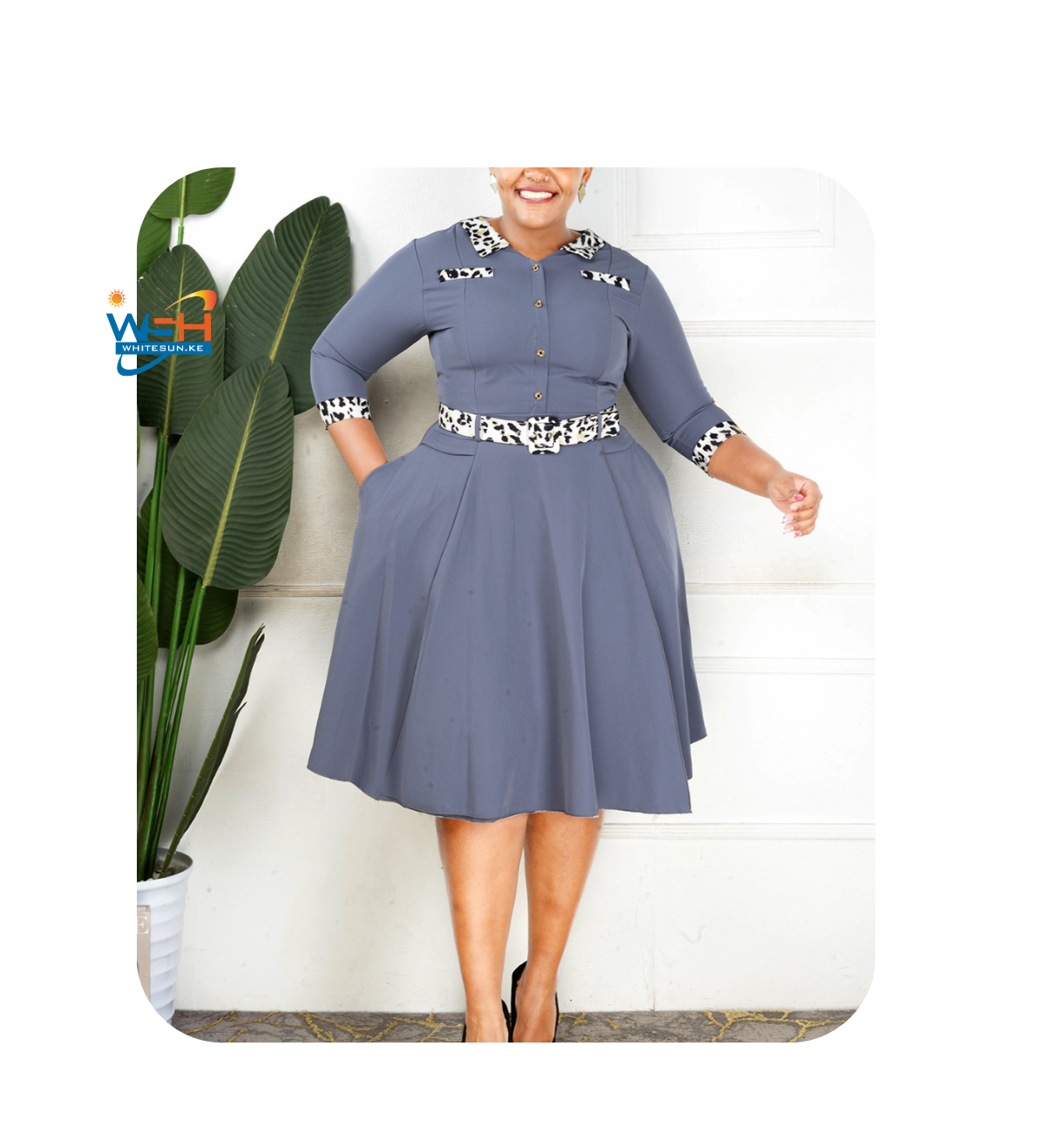 Grey Leopard Luxe Dress