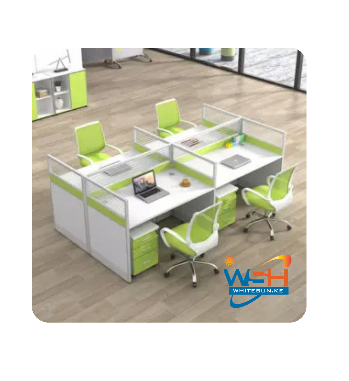 4-Way modular office workstation
