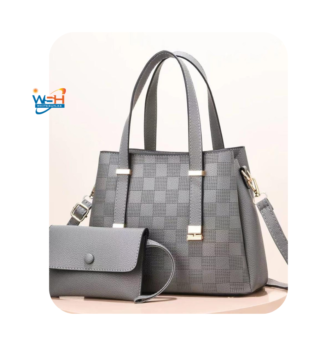 Baez Checkered Blue Handbag