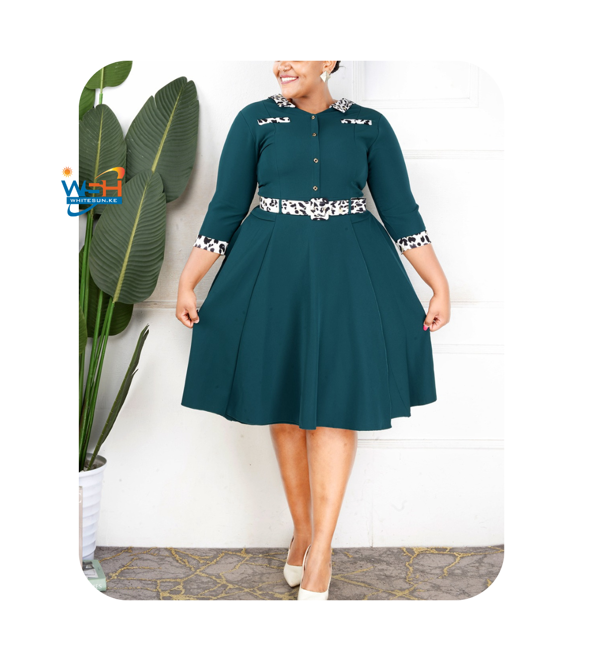 Green Leopard Luxe Dress