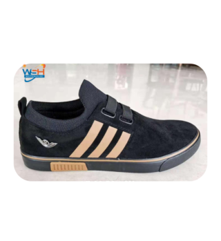 Black and Beige Slip-On Sneakers