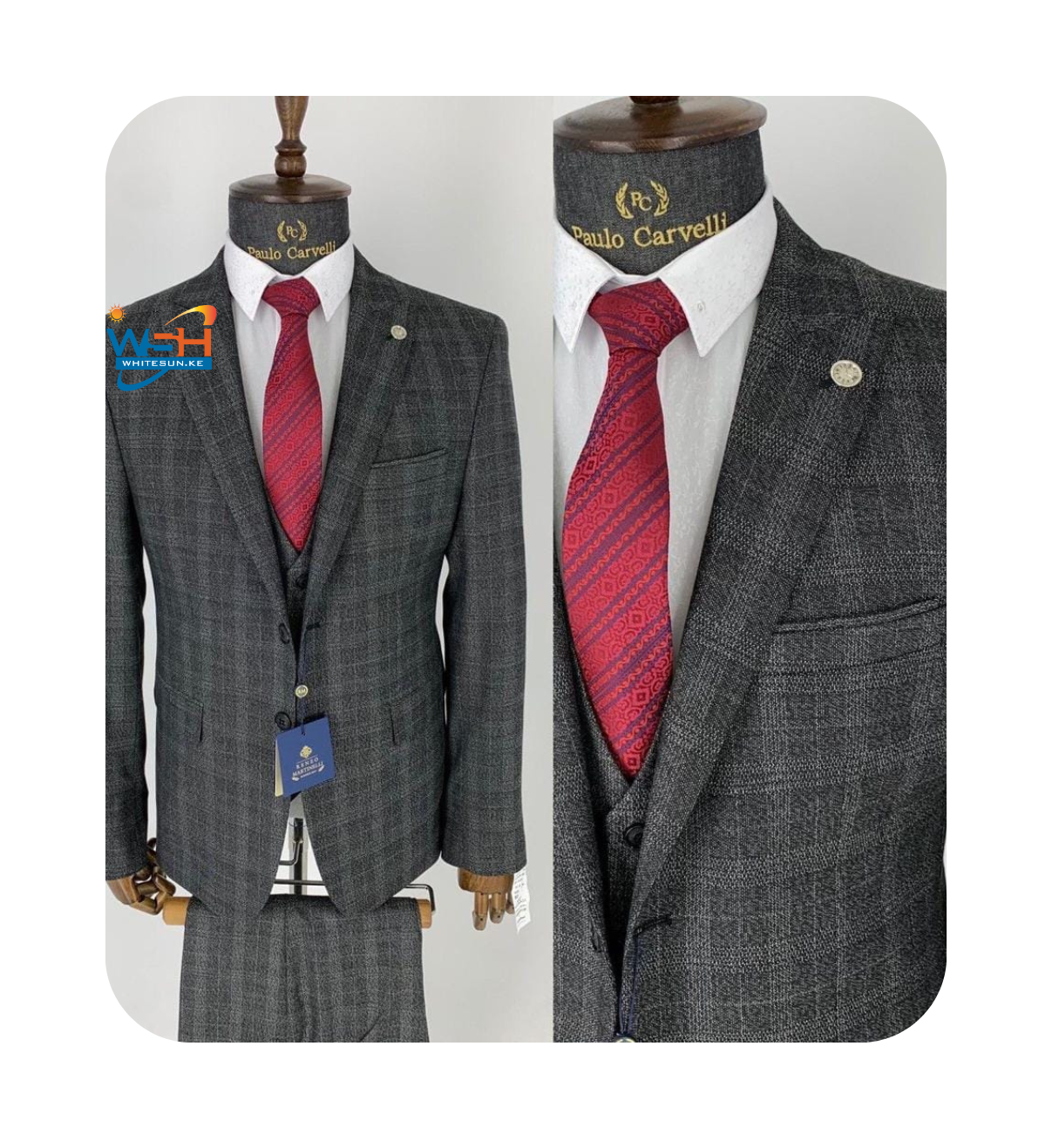 Unique Grey Plaid Pattern Slim Fit Suits for Classy Look