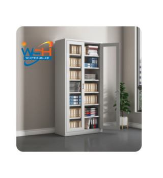 2 Door Full Glass Filing cabinet