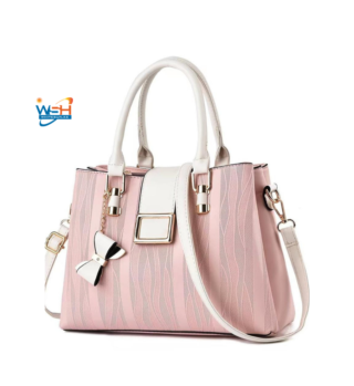 Elegance Pink Leather Tote Bag