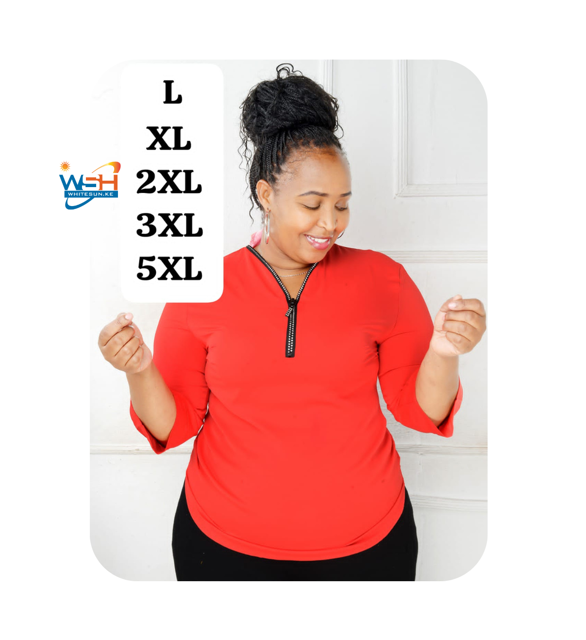 Crimson Zip Casual Top