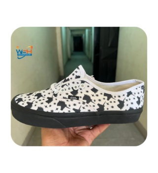 White Vans Sneakers with Unicorn Pattern