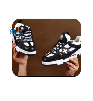 Stylish Black and White Athletic Sneakers for Men