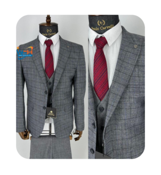 Mens blazer Suit Jacket 3 pieces Set (Coat + vest + pants