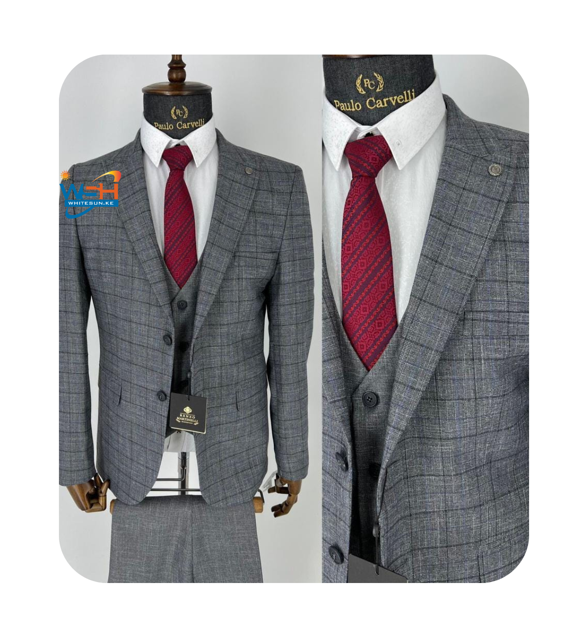 Mens blazer Suit Jacket 3 pieces Set (Coat + vest + pants