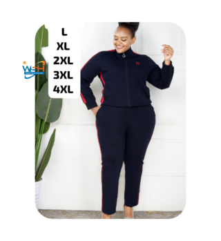 Black Cotton Ladies Tracksuit