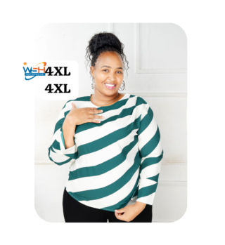 Teal Tide Striped Casual Top