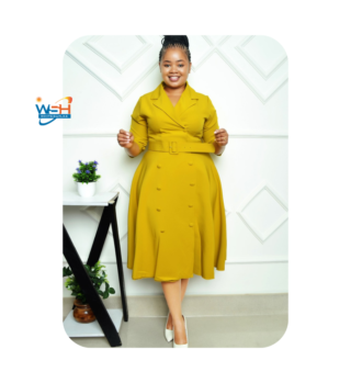Chic Mustard Maven Trench Dress