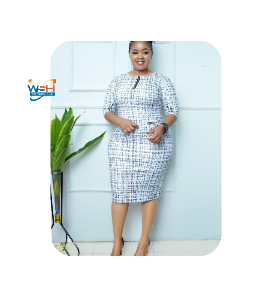 Checkered Bodycon Dress for Women