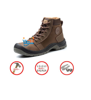 Fashion Safety Boots Steel Toe Work Shoes Durable Leather Upper