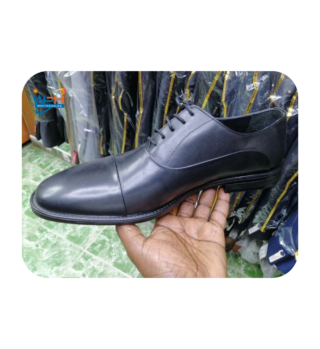 Men's Classic Black Leather Lace-Up Oxford Shoes
