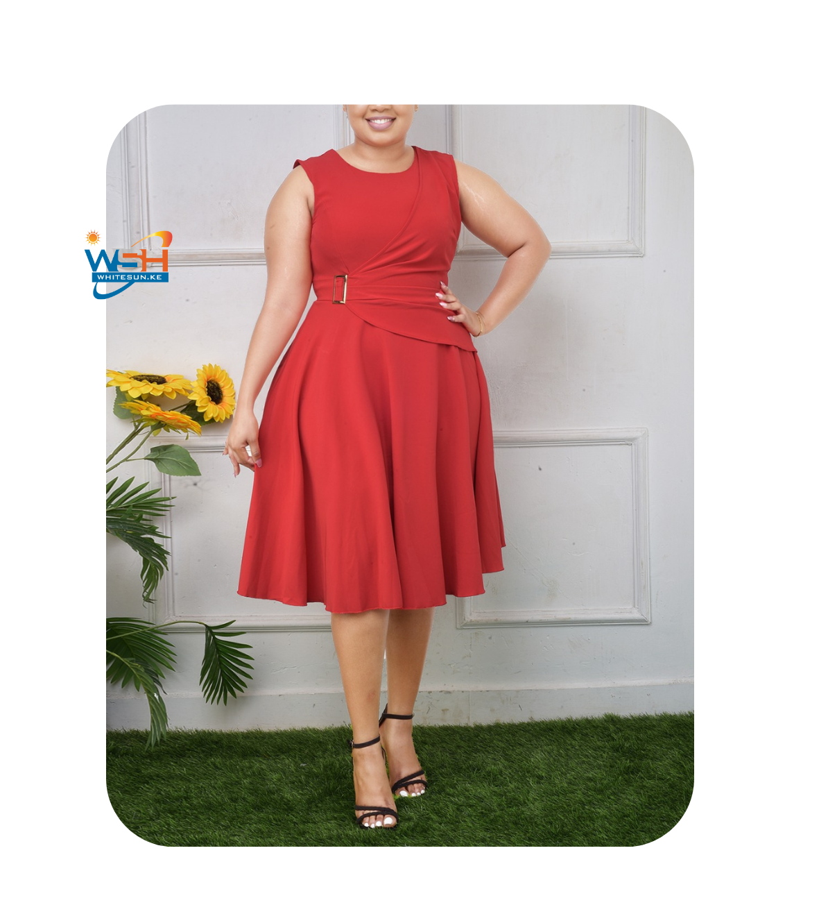 Red sleeveless elegant Dress