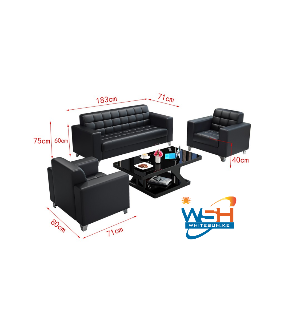 5-Seater Leather Executive Sofa - Image 4