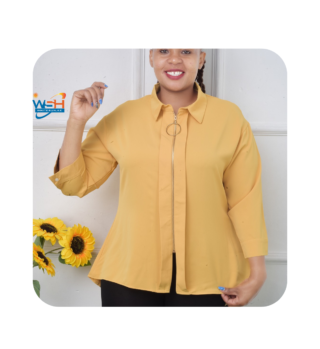 Elegant Yellow Long-Sleeved Blouse