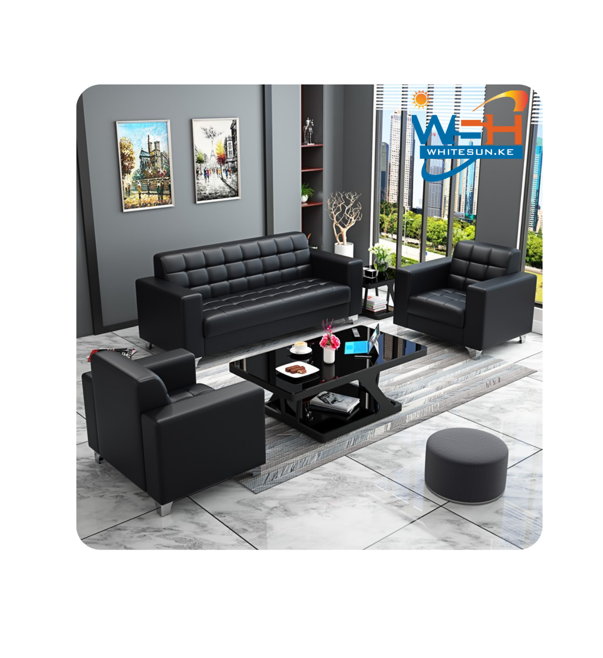 5-Seater Leather Executive Sofa