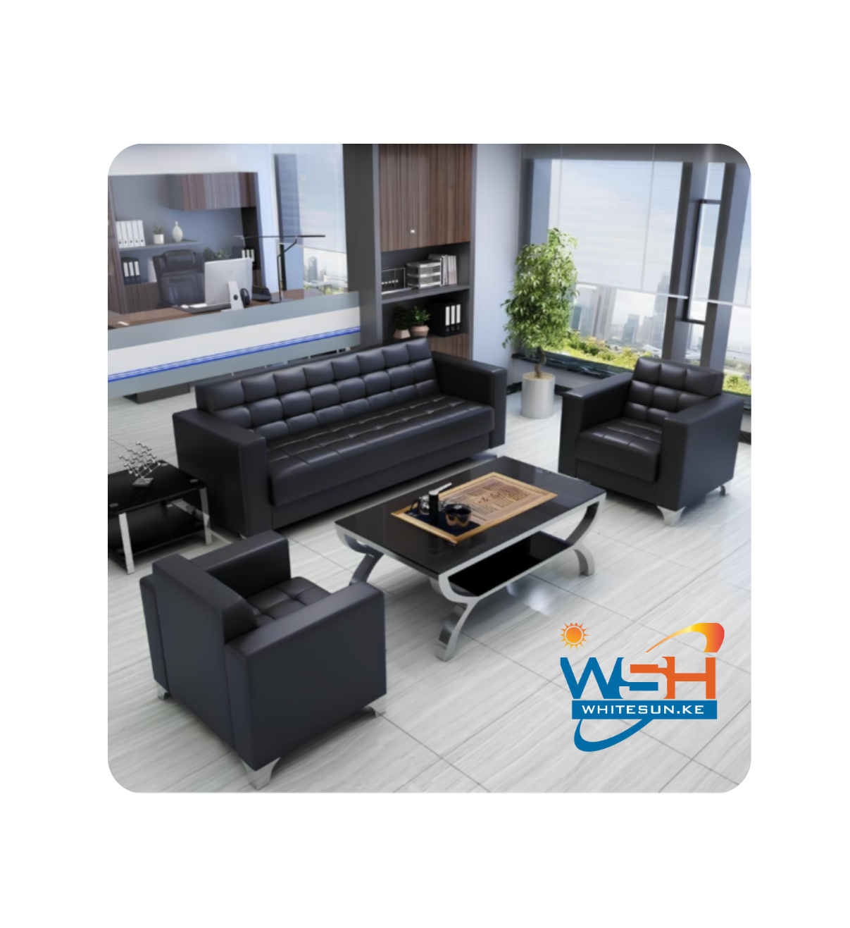 5-Seater Leather Executive Sofa - Image 2