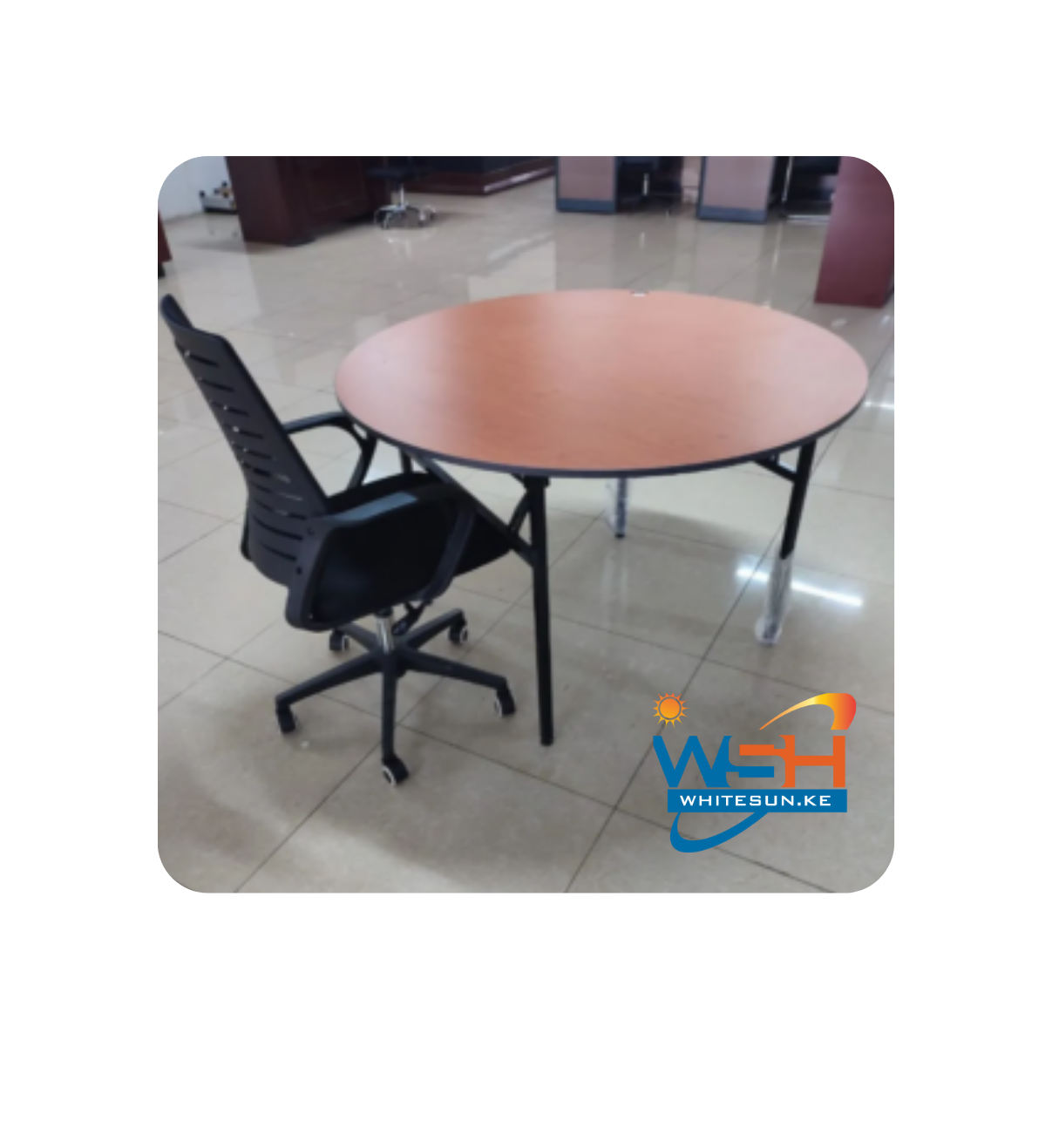 Foldable table, round table