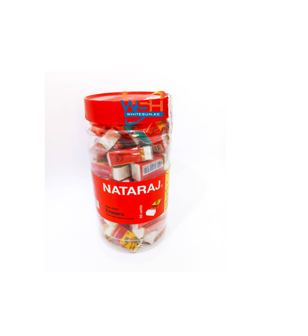 Nataraj non-dust regular erasers 50pcs in a jar