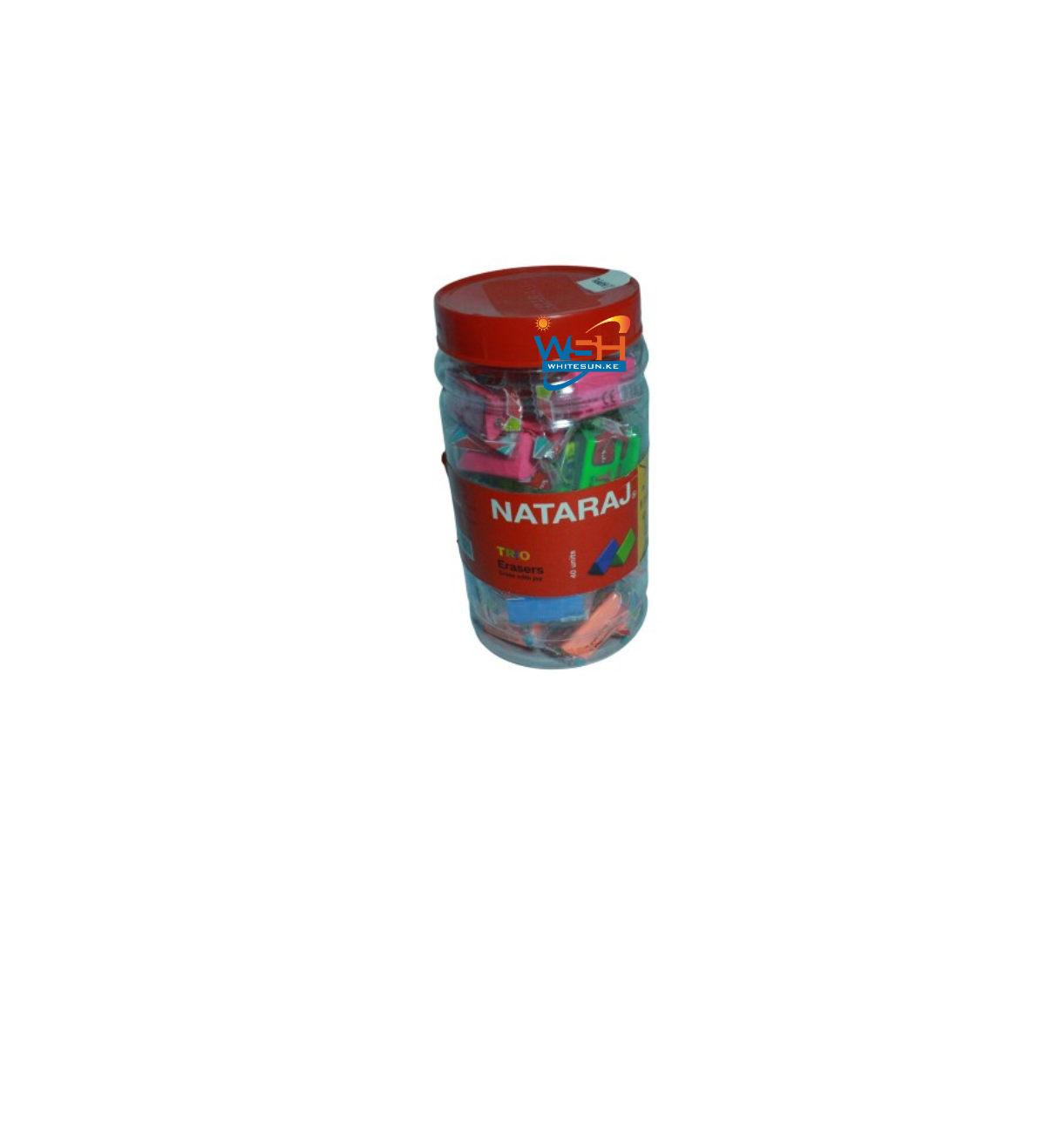 Nataraj Trio neon big Tri eraser ( 40 pcs in a jar)