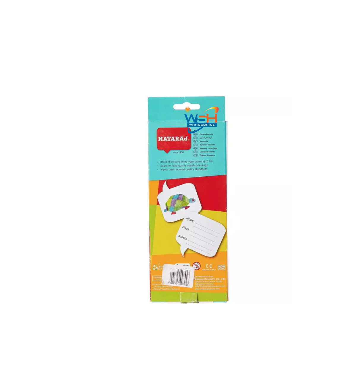 Nataraj Colour Pencil with Sharpener Triangular Full Size 12 Colours - Image 3