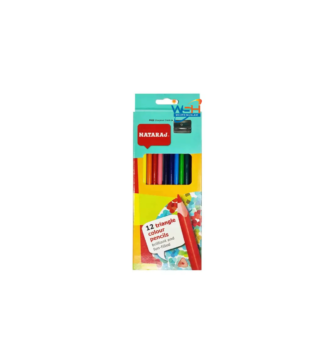 Nataraj Colour Pencil with Sharpener Triangular Full Size 12 Colours