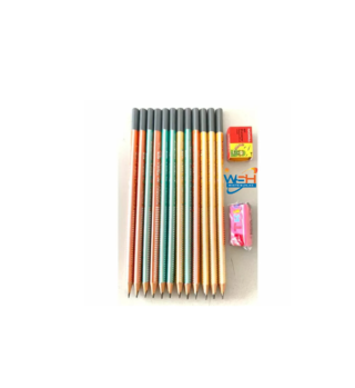 Nataraj Pencil With Eraser & Sharpener Triga Triangular 2B 12pcs P06968