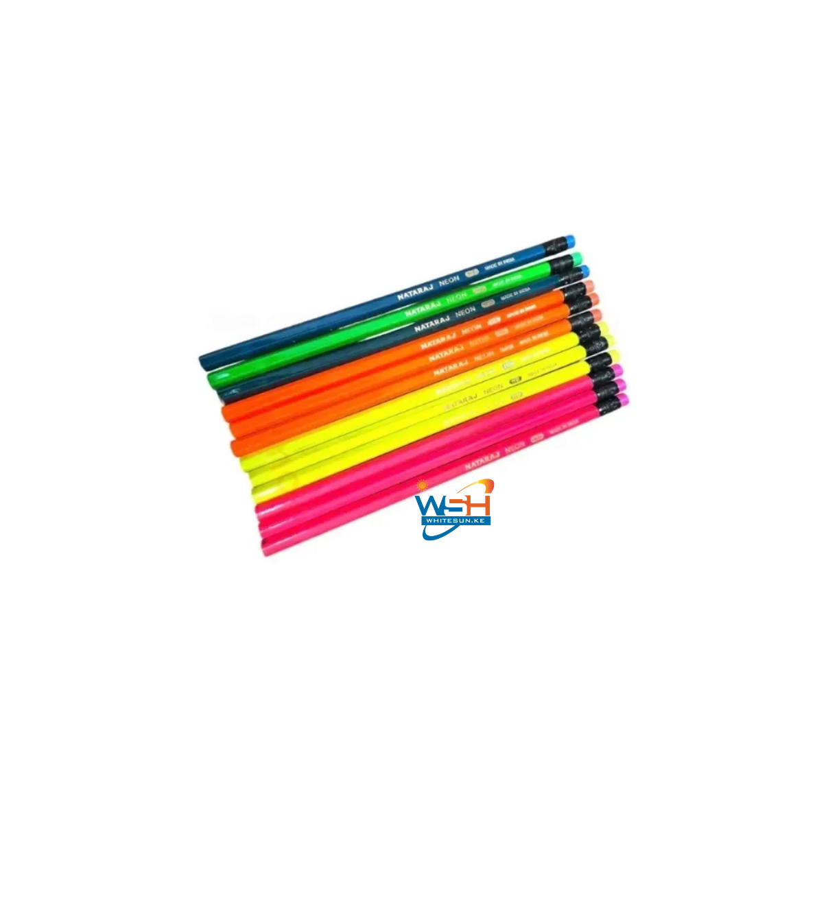 NATARAJ Nataraj Neon Bonded HB Lead Pencil 12 Pieces + 1 Sharpener + 1 Eraser Stationery Set - Image 2