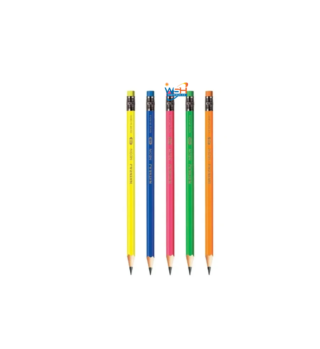 NATARAJ Nataraj Neon Bonded HB Lead Pencil 12 Pieces + 1 Sharpener + 1 Eraser Stationery Set