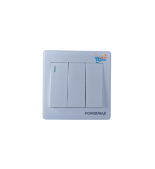 Powermax BSR White 3 Gang 2 Way Switch