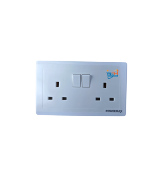 Powermax BSR White twin Socket 13a