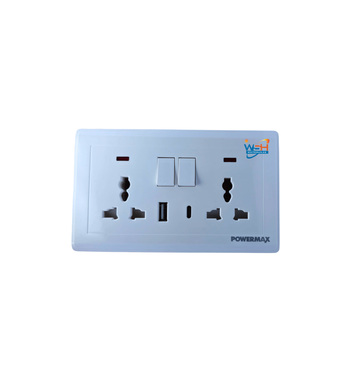 Powermax BSR White twin Socket Multifunction+USB+C Port