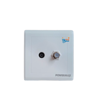 Powermax BSR White TV+Satelite Socket