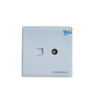 Powermax BSR White TV+Internet Socket