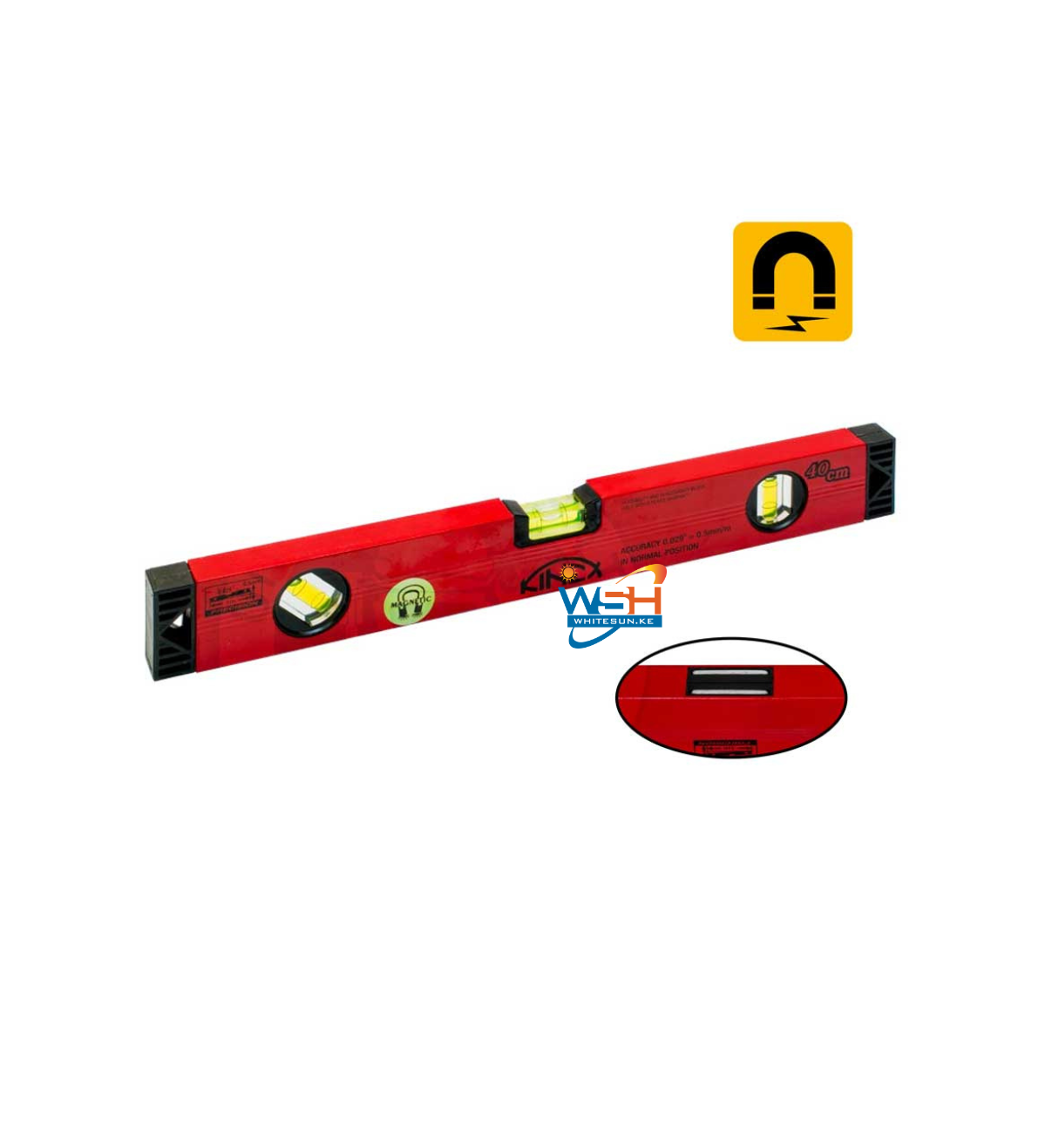 K-MET (Kinex) Magnetic Spirit Level – 3 Vial 1200mm – 5018-4